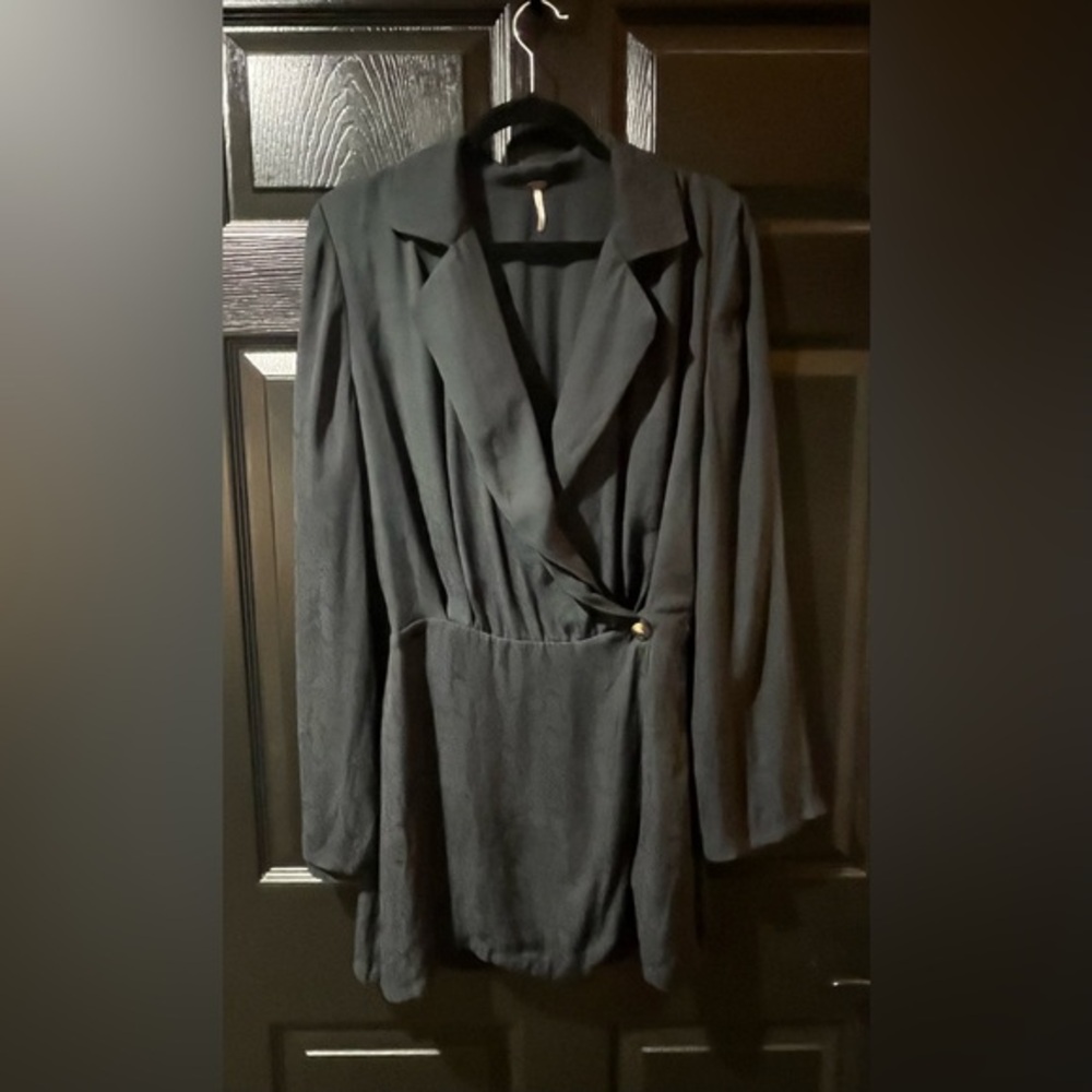 Free People “Snakeskin” Wrap Blouse